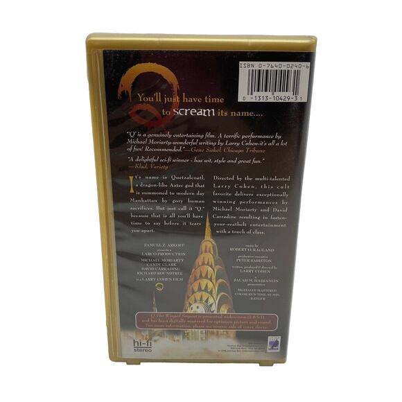 Q - The Winged Serpent (VHS, 1998) Dragon Collector's Edition Gold Widescreen - Picture 2 of 3